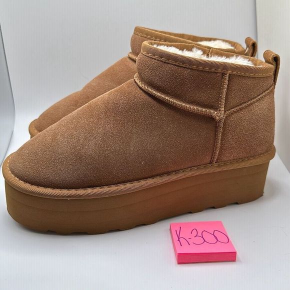CUSHIONAIRE Women's Genuine Suede pull on platform boot +Memory Foam 9 CHESTNUT - Picture 3 of 7